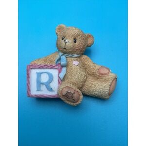 Vintage Cherished Teddies Bear Personalized Lapel‎ Pin Brooch Letter R